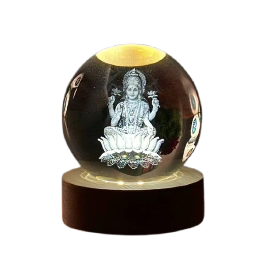 Lakshmi Ji Crystal Ball Night Lamp